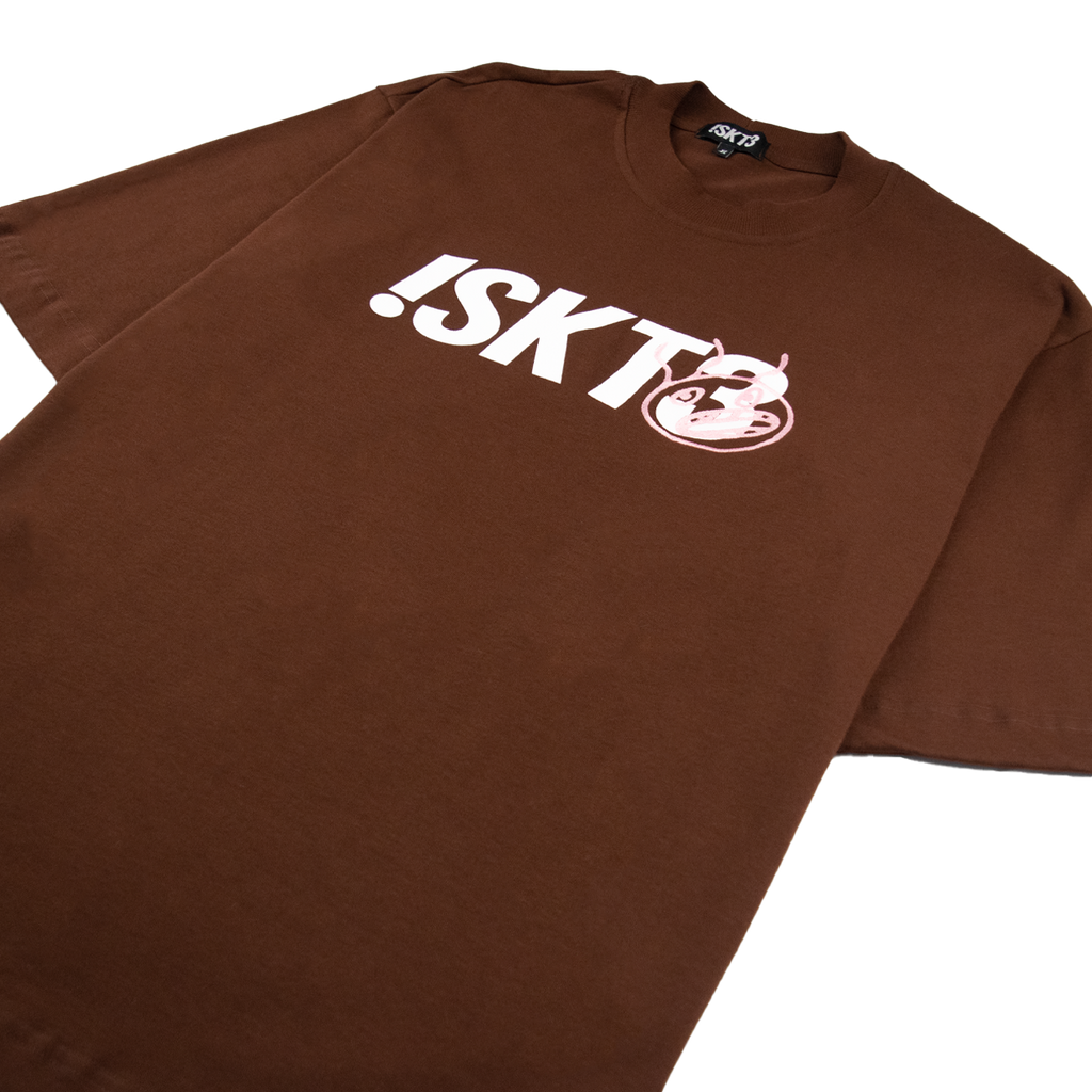T-Shirt Embroidery Face - Brown