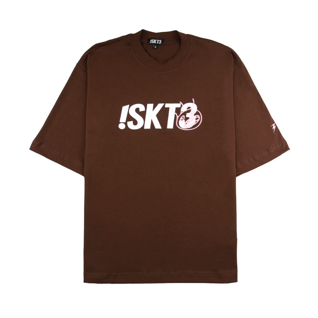 T-Shirt Embroidery Face - Brown