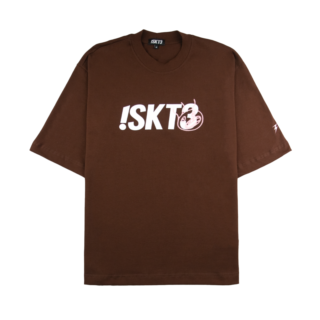T-Shirt Embroidery Face - Brown